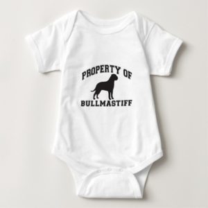 Property of "Bullmastiff" with silhouette graphic Baby Bodysuit
