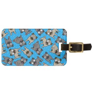 Pug-a-Dot (Blue) Luggage Tag