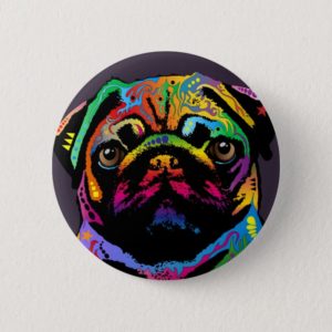 Pug Dog Button