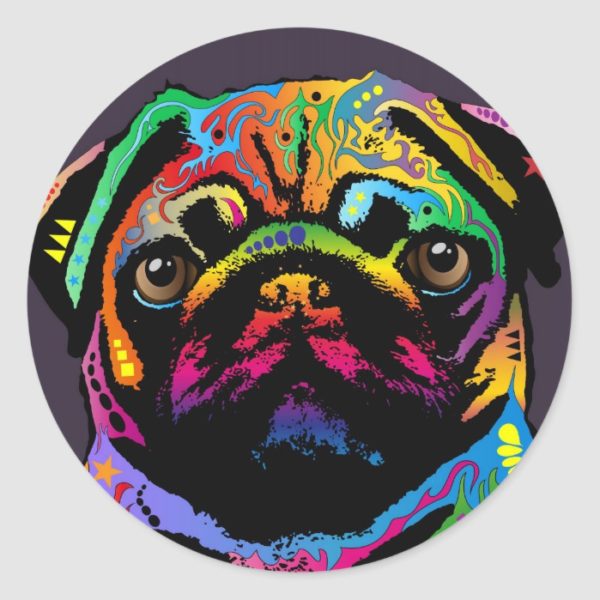 Pug Dog Classic Round Sticker