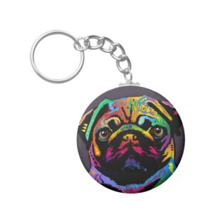 Pug Dog Keychain