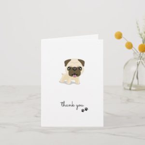 Pug Dog Note Card