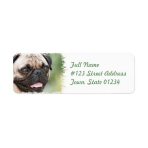 Pug Dog Return Address Label