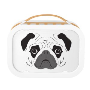 Pug Face Silhouette Lunch Box