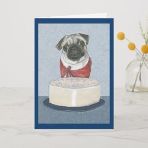 Pug Happy Birthday Card