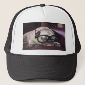 Pug In Glasses Trucker Hat