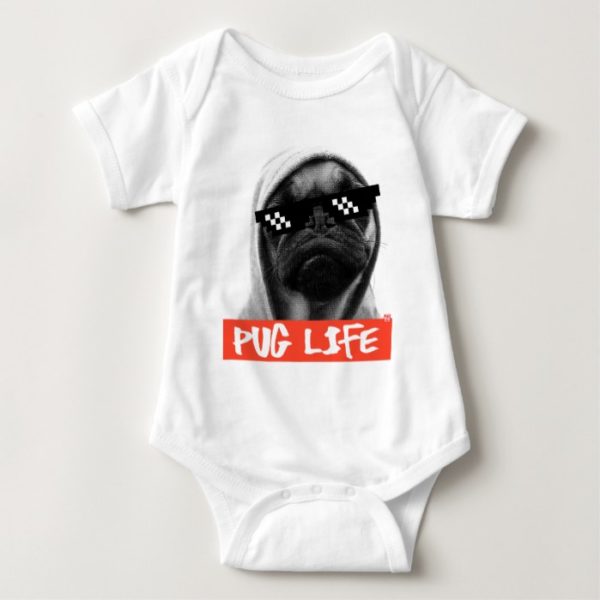 Pug Life Baby Bodysuit