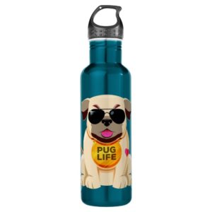 Pug Life custom name water bottles