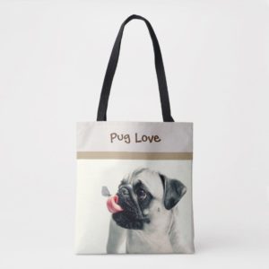Pug Love - PERSONALIZE - Handbag / Tote