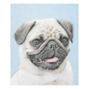 Pug Painting - Cute Original Dog Art Fleece Blanket