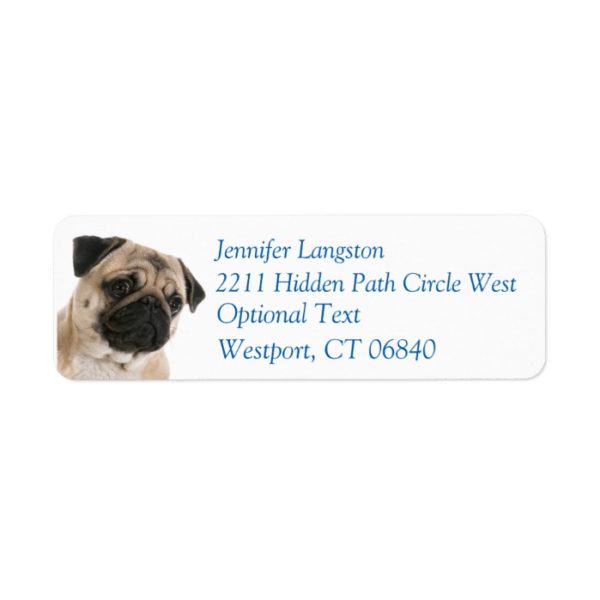 Pug Puppy Dog Return Address Name Label