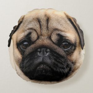 Pug Puppy Dog Round Throw Cushion