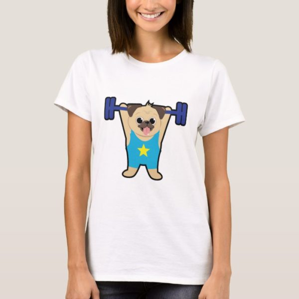 Pug Weight Lifting Funny Dog Lover Workout Fitness T-Shirt
