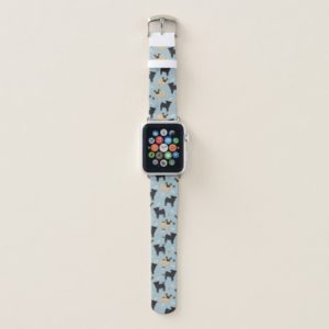 Pugs and Paws Pattern Blue Apple Watch Band