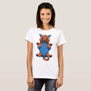 Puppy Long Haired Dachshund Carrier T-shirt Women