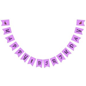 Purple Dachshund Bunting Party Banner