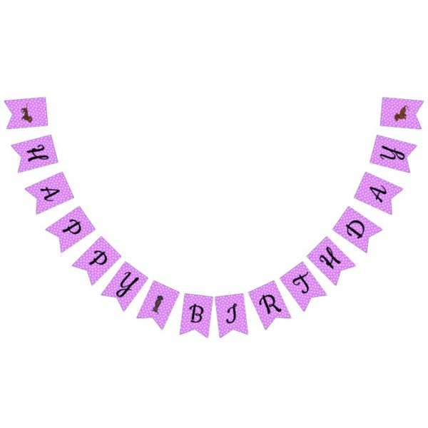 Purple Dachshund Bunting Party Banner