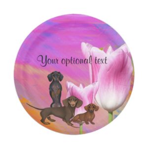 Purple Dachshund Paper Party Plates