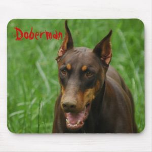 Red and Rust Doberman Mouse Pad