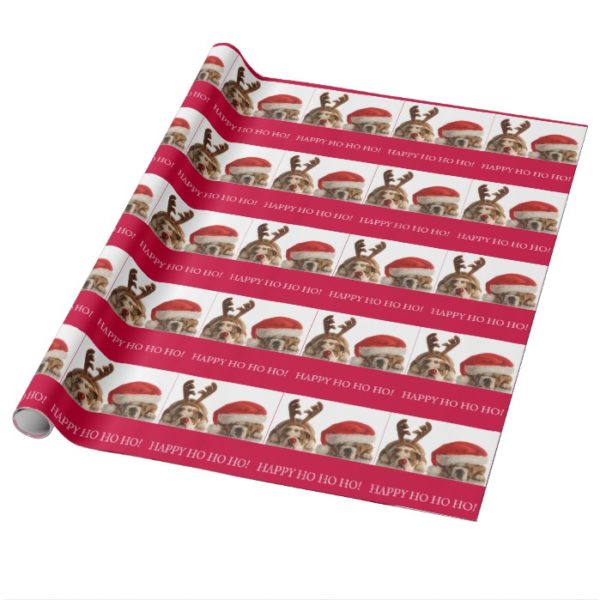Red Christmas Bulldogs Wrapping Paper
