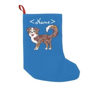 Red Merle Australian Shepherd Dog Small Christmas Stocking