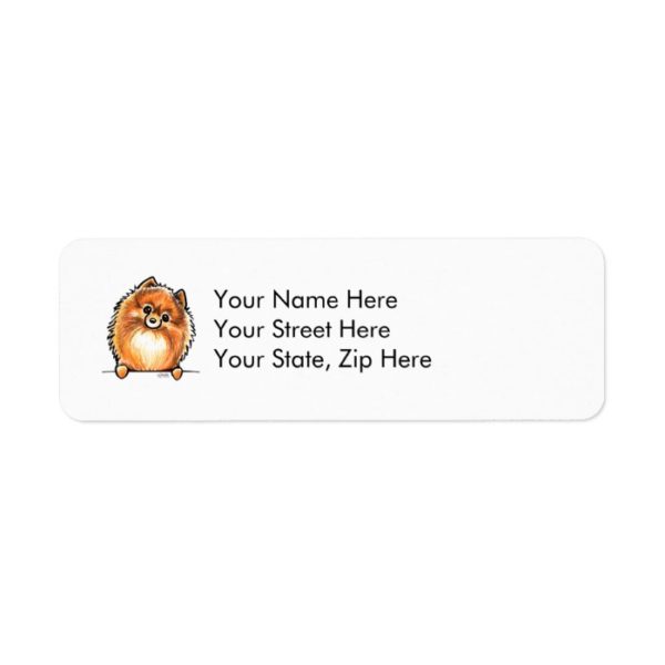 Red Pomeranian Paws Up Label