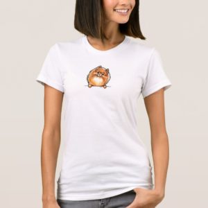 Red Pomeranian Paws Up T-Shirt