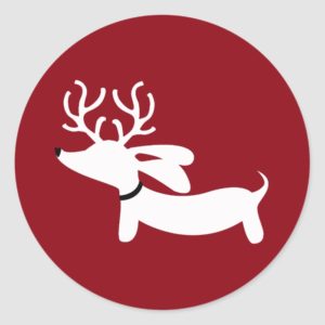 Reindeer Dachshund Wiener Dog Envelope Seal