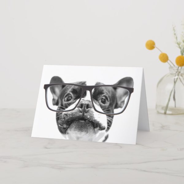 Reputable French Bulldog with Glasses Card