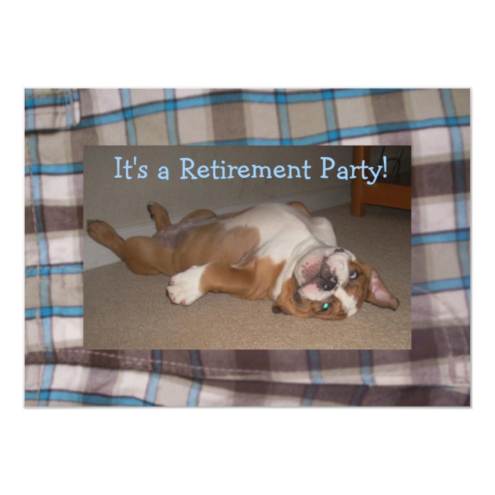 Retirement Party invitations English Bulldog