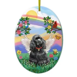 Rianbow Life - Black Cocker Spaniel Ceramic Ornament