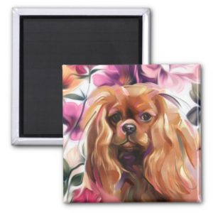 'Ruby' Cavalier dog art magnet