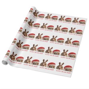 Santa Bulldogs Wrapping Paper