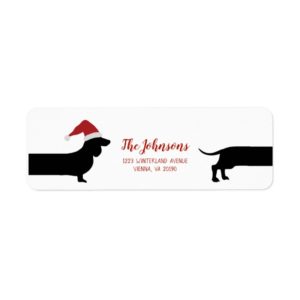 Santa dachshund Christmas return label