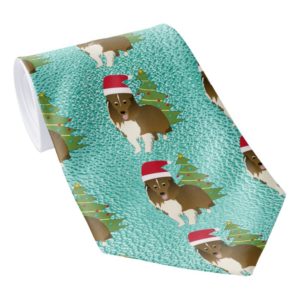 Santa Shetland Sheepdog Tie