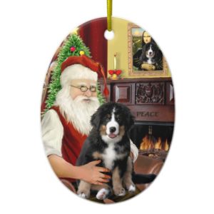 Santas new- Bernese Mountain Dog Puppy (L) Ceramic Ornament