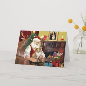 Santa's Pembroke Welsh Corgi Holiday Card