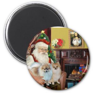 Santa'sTwo Pomeranians Magnet