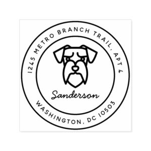 Schnauzer Dog Return Address Stamp Self-Inking