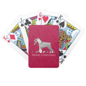 Schnauzer Merry Christmas Design Bicycle Playing Cards