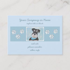 Schnauzer (Miniature) Painting - Cute Original Dog Business Card