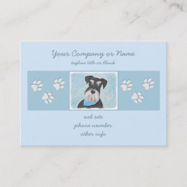 Schnauzer (Miniature) Painting - Cute Original Dog Business Card