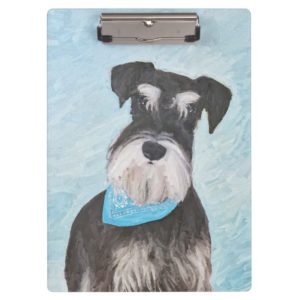 Schnauzer (Miniature) Painting - Cute Original Dog Clipboard