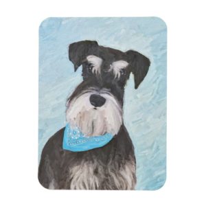 Schnauzer (Miniature) Painting - Cute Original Dog Magnet