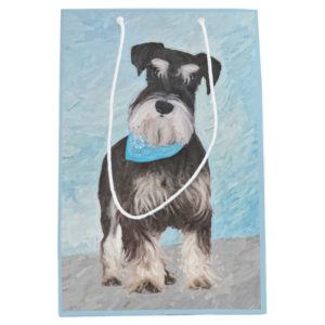Schnauzer (Miniature) Painting - Cute Original Dog Medium Gift Bag