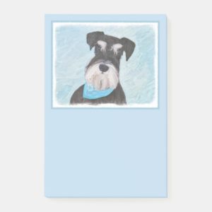 Schnauzer (Miniature) Painting - Cute Original Dog Post-it Notes