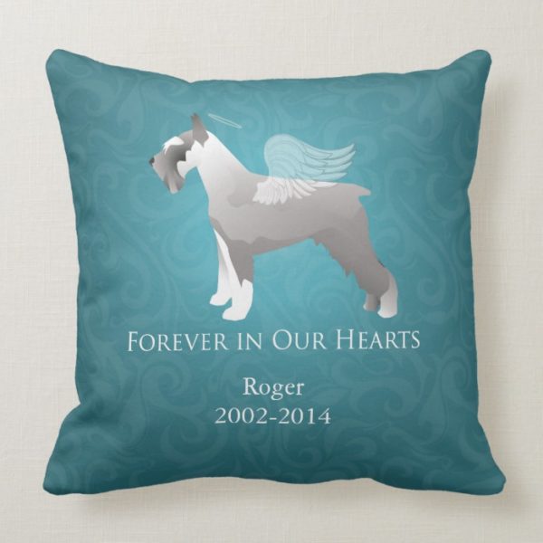 Schnauzer Pet Memorial Design Throw Pillow