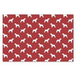 Schnauzer Silhouettes Pattern Red Tissue Paper