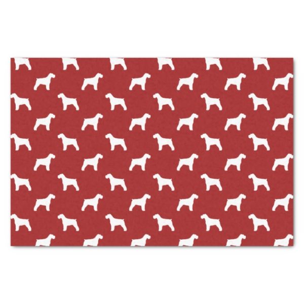 Schnauzer Silhouettes Pattern Red Tissue Paper