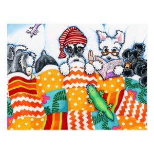 Schnauzers And Snoozes Postcard